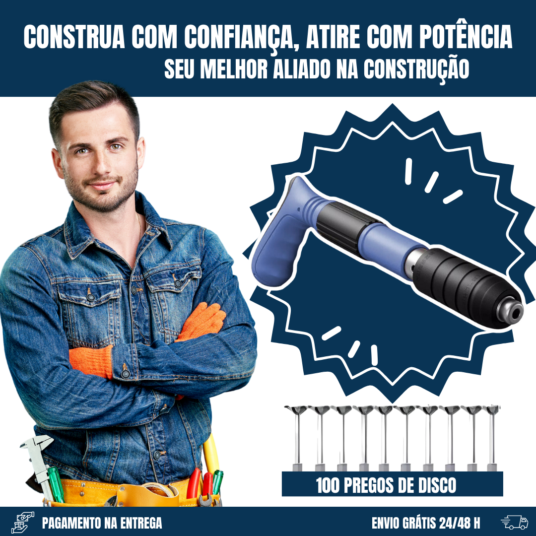 Pistola de pregos com acessórios