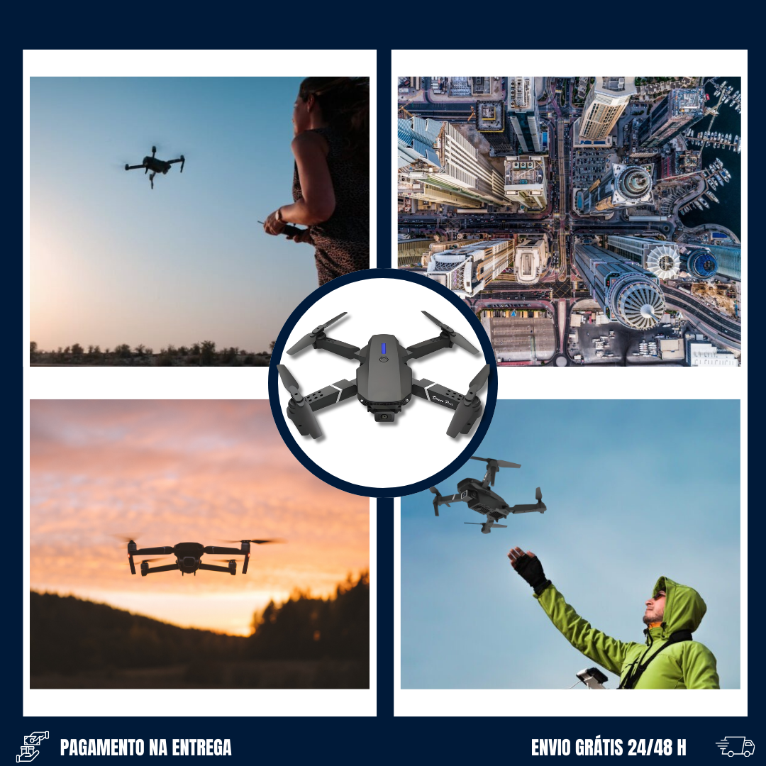 Drone com câmara 4K dupla + mala de transporte