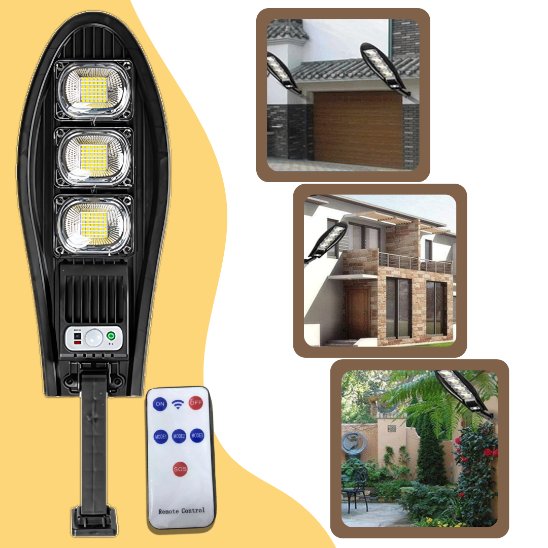 Luz solar LED super brilhante para exterior com controlo remoto