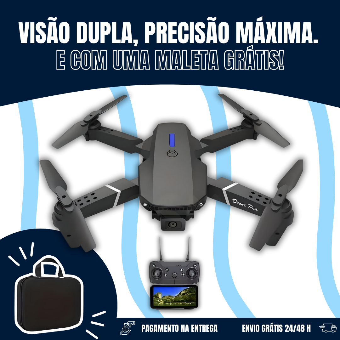 Drone com câmara 4K dupla + mala de transporte