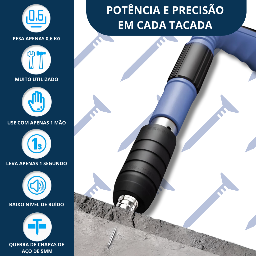 Pistola de pregos com acessórios