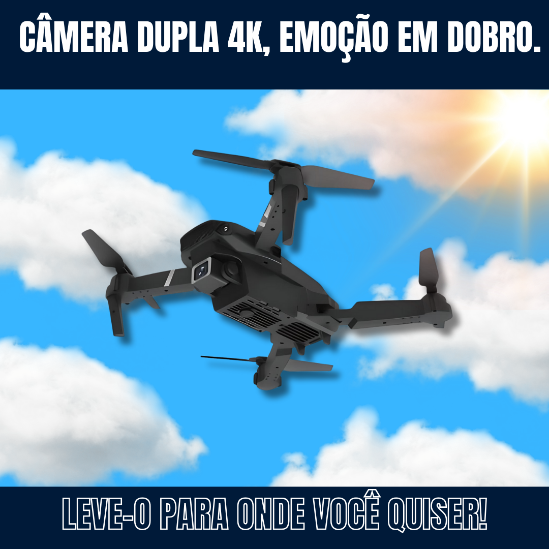 Drone com câmara 4K dupla + mala de transporte