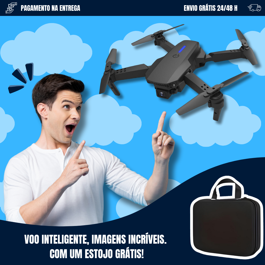 Drone com câmara 4K dupla + mala de transporte