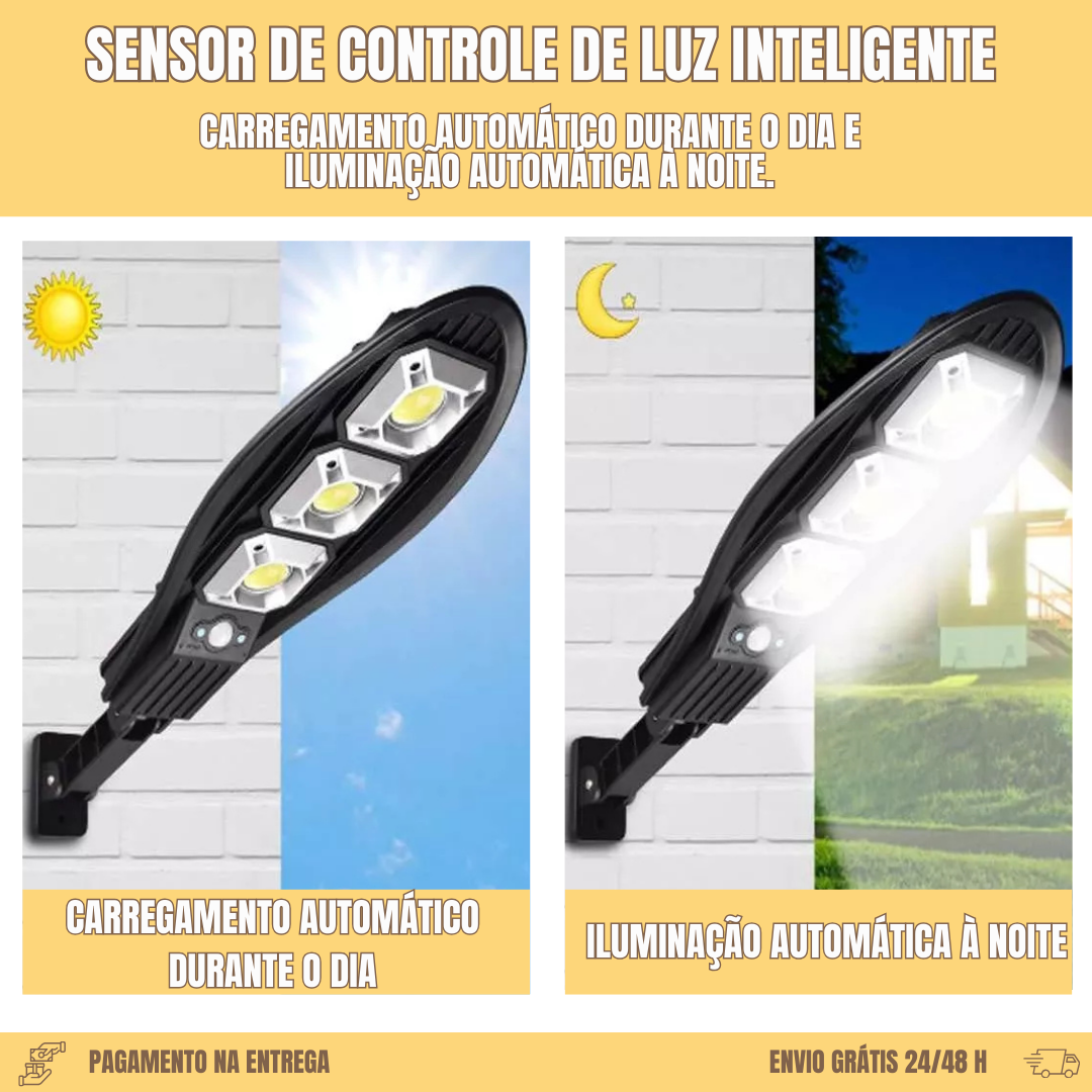 Luz solar LED super brilhante para exterior com controlo remoto