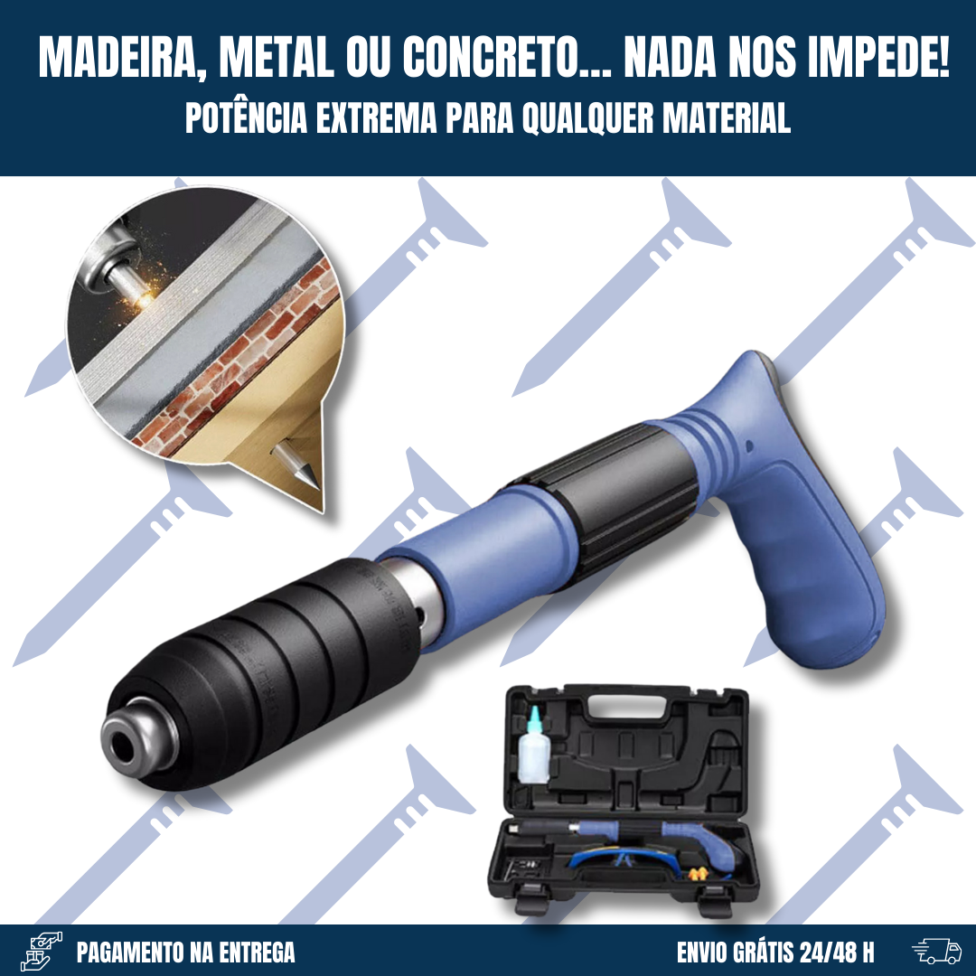 Pistola de pregos com acessórios