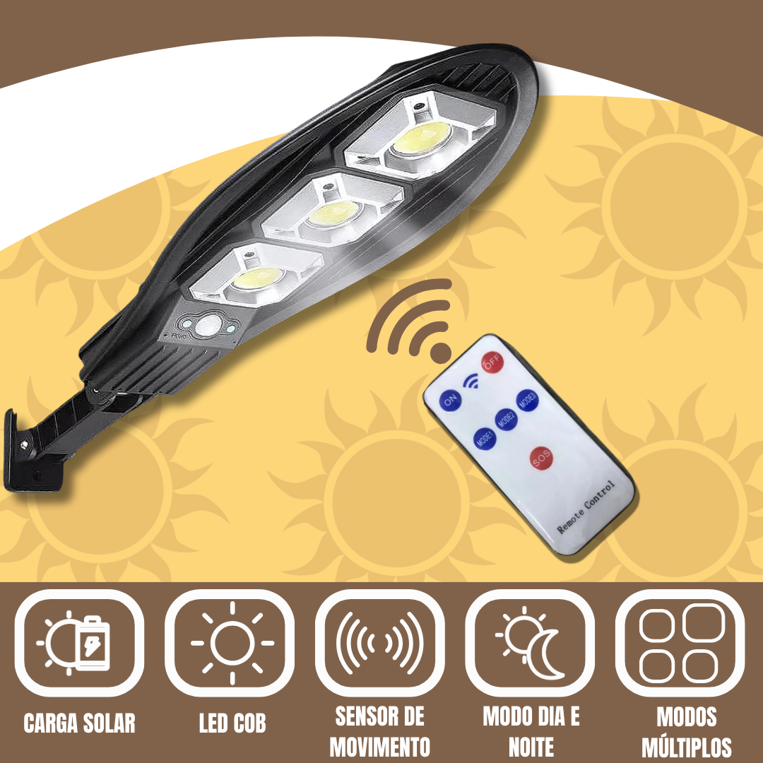 Luz solar LED super brilhante para exterior com controlo remoto