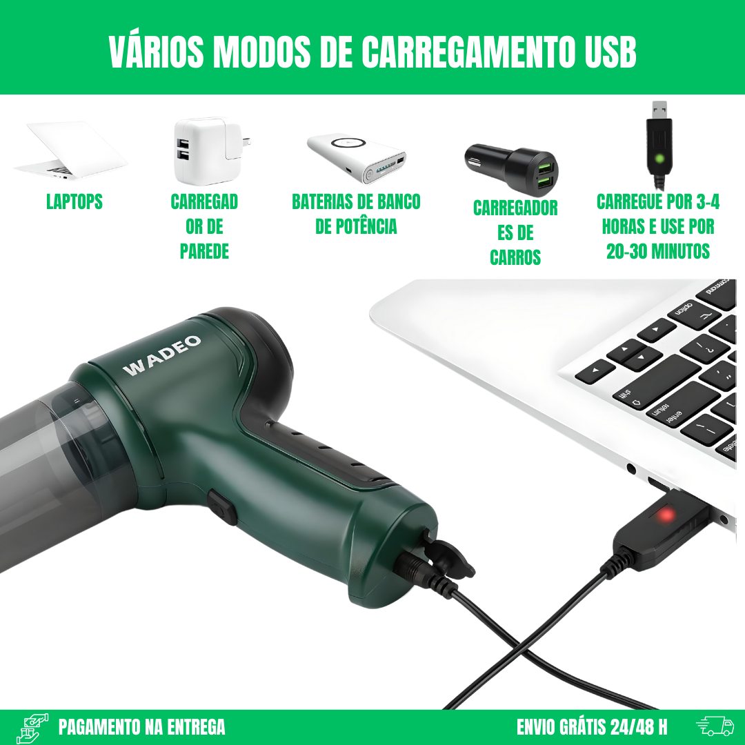 Aspirador de automóvel portátil 3 em 1