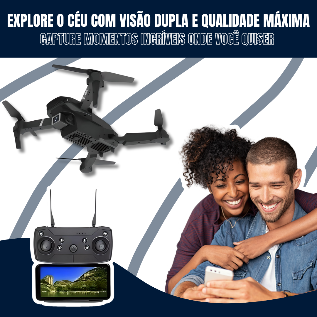 Drone com câmara 4K dupla + mala de transporte