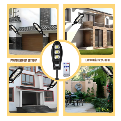 Luz solar LED super brilhante para exterior com controlo remoto