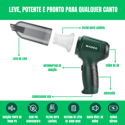 Aspirador de automóvel portátil 3 em 1
