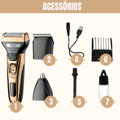 Máquina de cortar cabelo 3 em 1 profissional