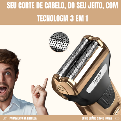 Máquina de cortar cabelo 3 em 1 profissional