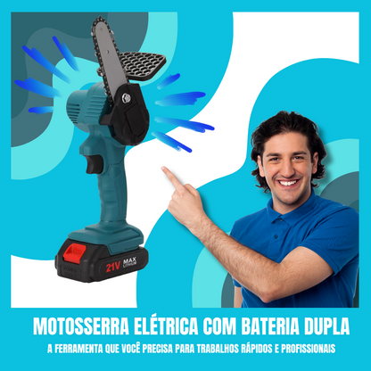 Motosserra eléctrica com bateria dupla