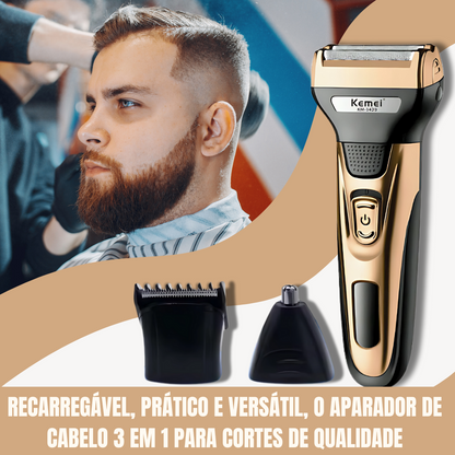 Máquina de cortar cabelo 3 em 1 profissional